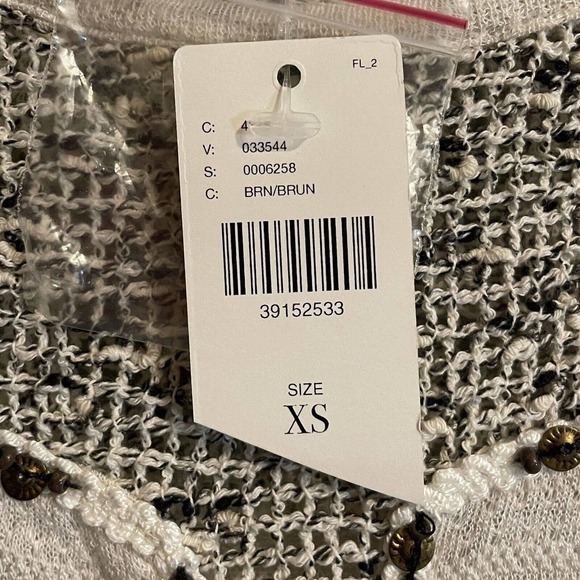 Anthropologie Meadow Rue Clorinde Crochet Knit Top Size XS Beige Linen T… - Picture 11 of 12
